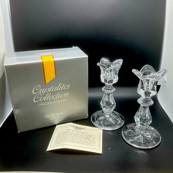 5” Crystal candlestick holder (Full Lead) w/ box - Picture 7 of 8